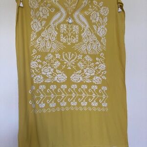 Yellow Embroidered Figue caftan